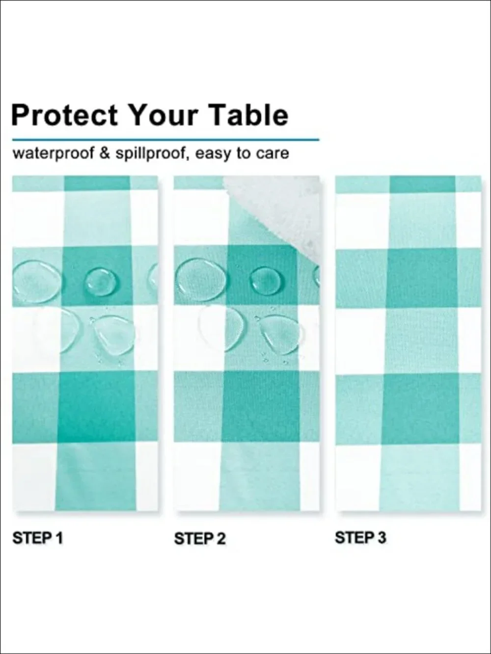 Checkered Tablecloth 60 x 120 Inch Rectangle Polyester Gingham Dining Table
